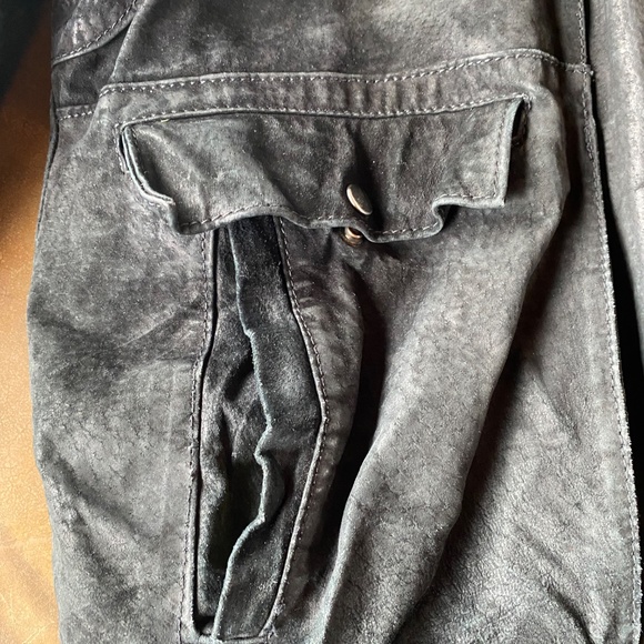 VTG 80s Distressed Trashed Cropped Suede Leather Jacket - Picture 5 of 10